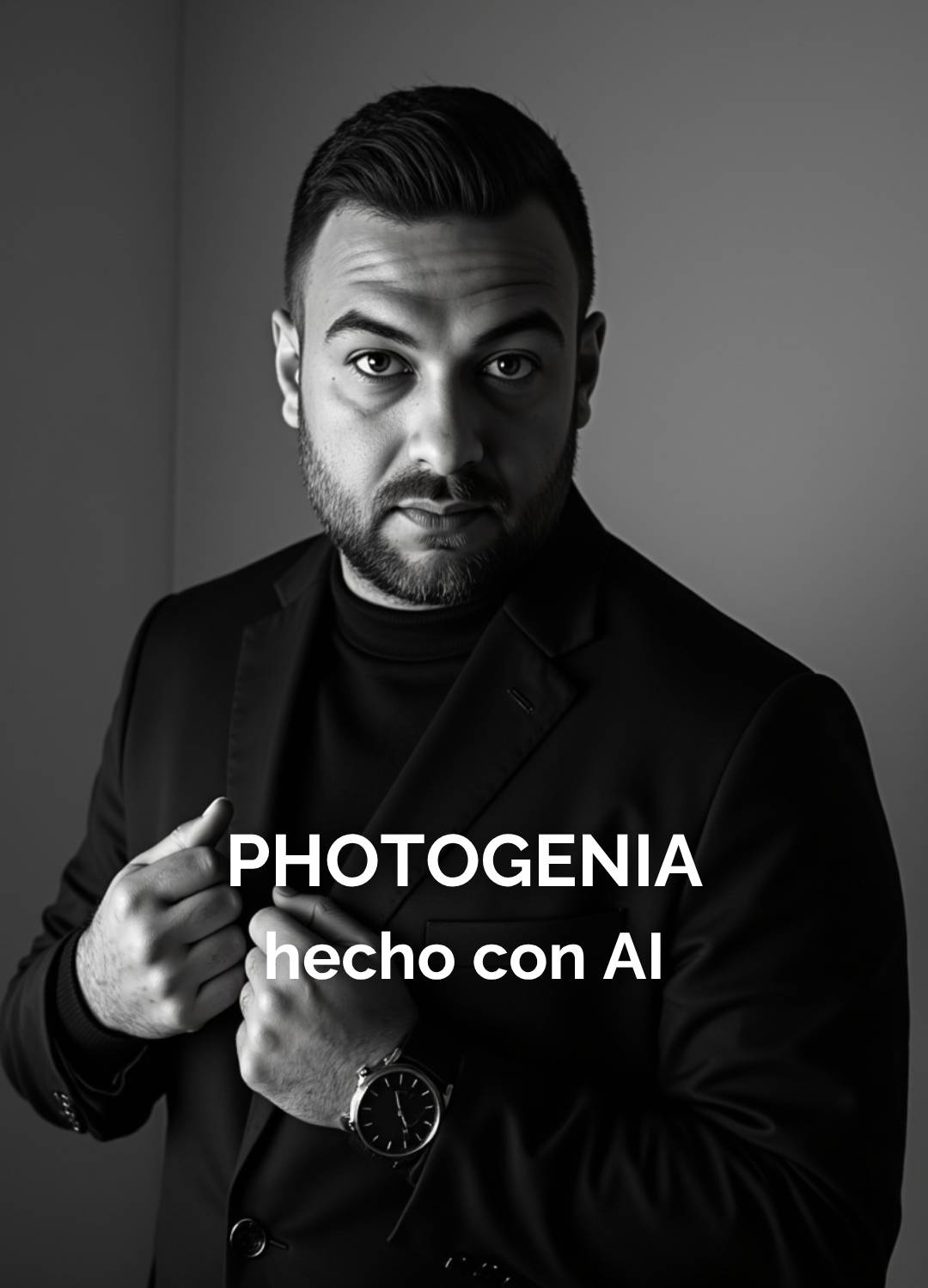 Retrato profesional de hombre con barba, fondo neutro