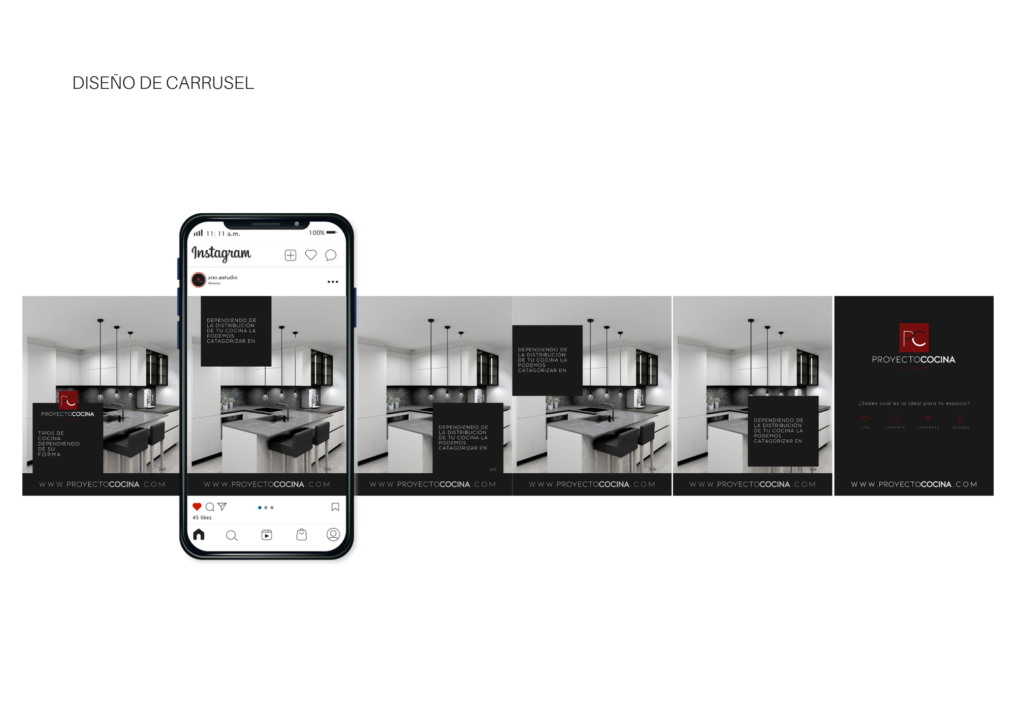 Perfil de Instagram adaptado para diseño de interiores