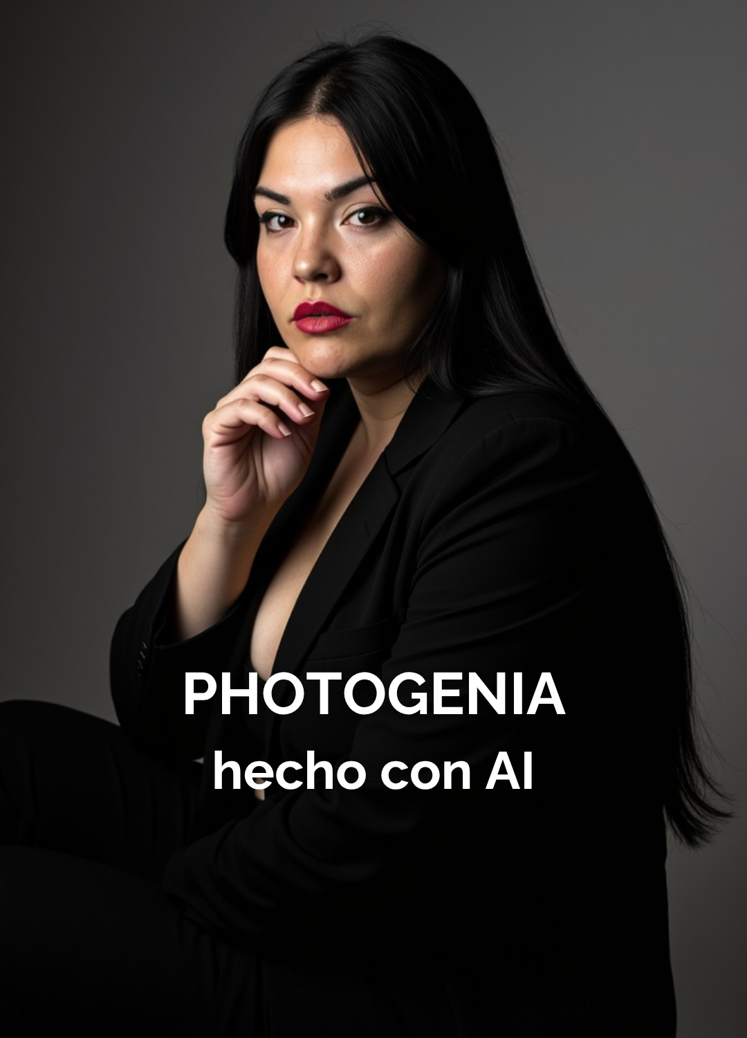 Mujer con mirada intensa en blanco y negro, retrato IA